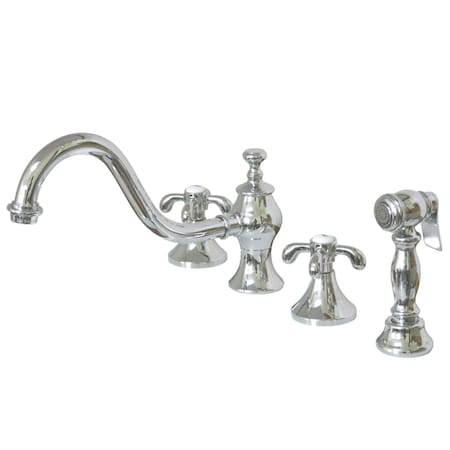 Kingston Brass KS7761TXBS Widespread Kitchen Faucet, Polished Chrome KS7761TXBS